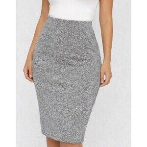Old Navy NEW Jupe Skirt Women's XS Gray Heather Below Knee Sweater Skirt Pull On